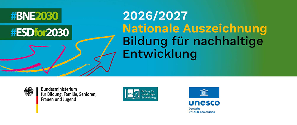 The graphic presents the official recognition of the Travel Different for Future programme by the German Commission for UNESCO and the Federal Ministry of Education for Education for Sustainable Development.